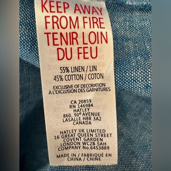 Hatley Marin Shift Dress Linen Blend Chambray Shift Dress Size Small - Picture 12 of 14